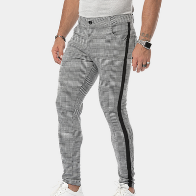 Anton - Vintage karierte Skinny-Fit-Hose für Männer