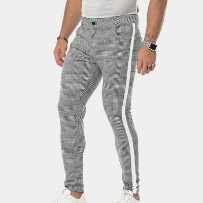 Anton - Vintage karierte Skinny-Fit-Hose für Männer