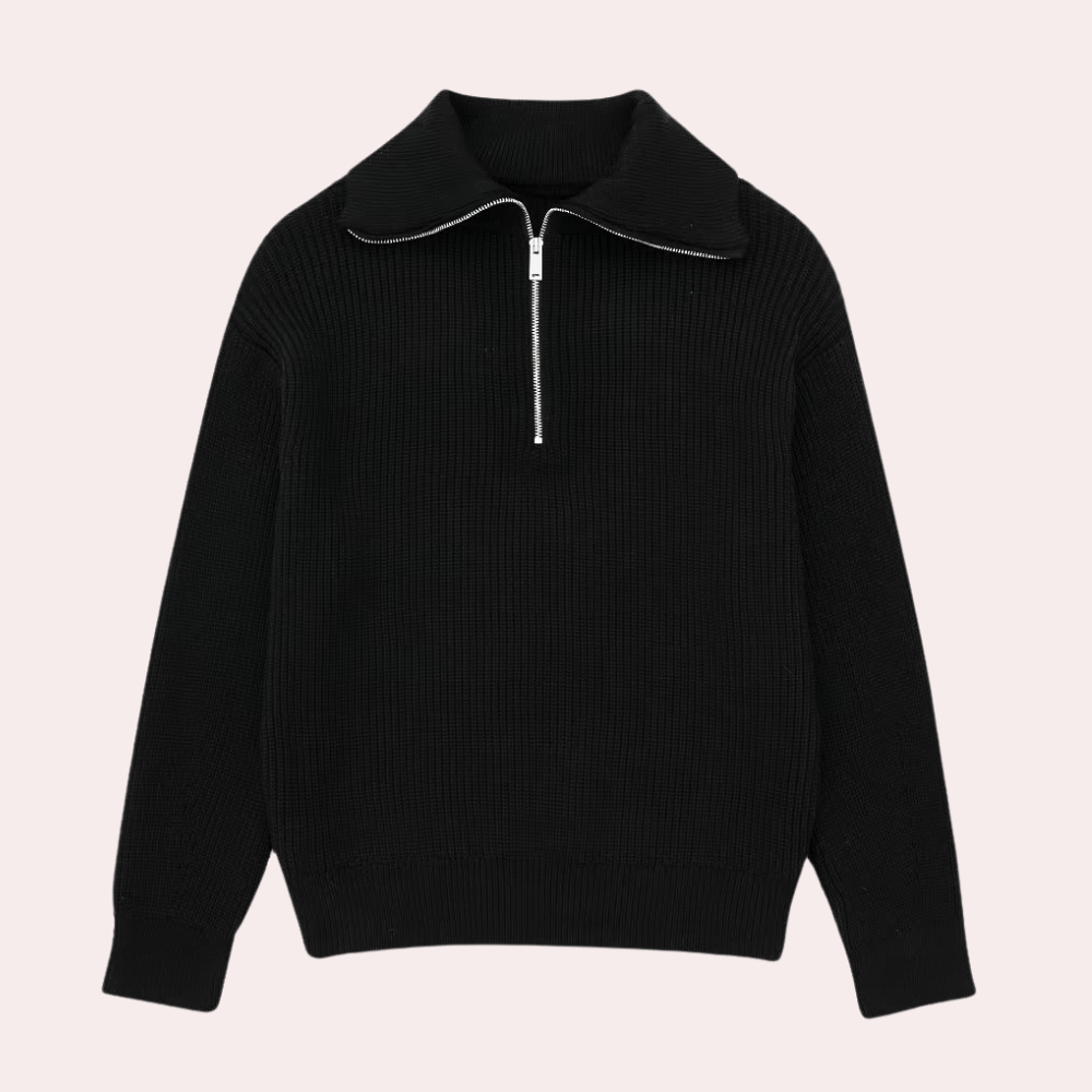 Schicker Damenpullover mit modischem Reißverschluss