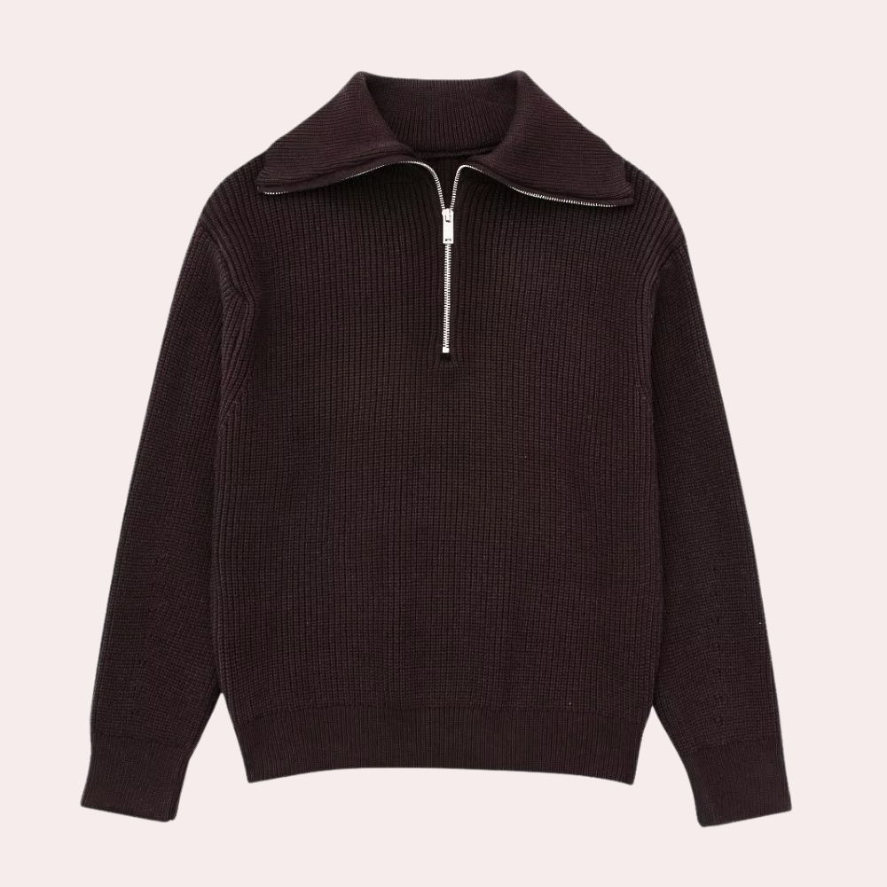 Schicker Damenpullover mit modischem Reißverschluss