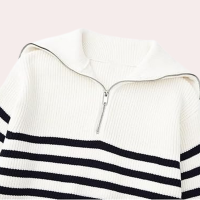 Schicker Damenpullover mit modischem Reißverschluss