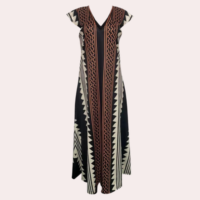 Adelina - Bezauberndes böhmisches Maxikleid mit einzigartigem geometrischem Muster