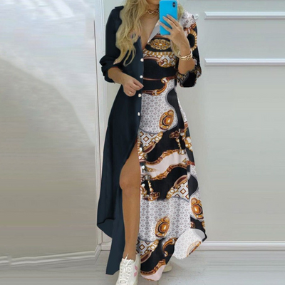 Antonia - Luxuriöses Kleid mit einzigartigem, künstlerischem Zeitungsdesign