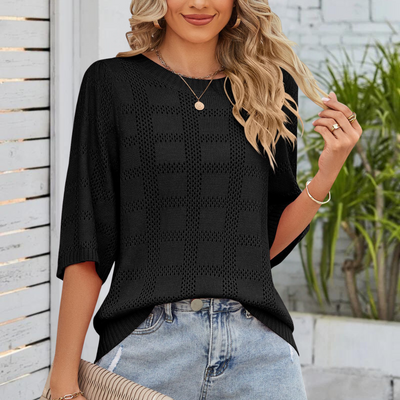 Naira – Rundhals Gestrickt Bluse