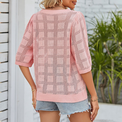 Naira – Rundhals Gestrickt Bluse