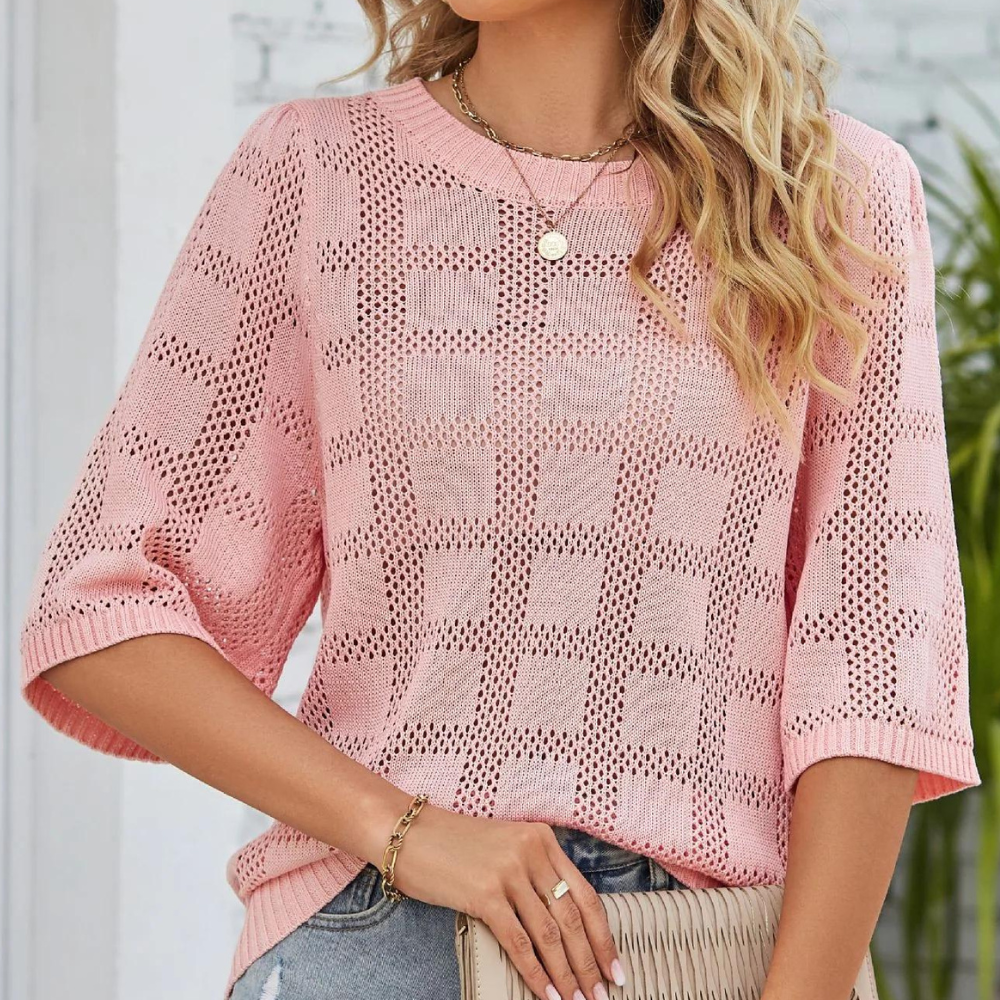 Naira – Rundhals Gestrickt Bluse