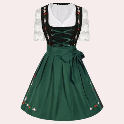 Stilvolle Andrina - Damen Dirndl mit eleganten Spitzenärmeln für das Oktoberfest