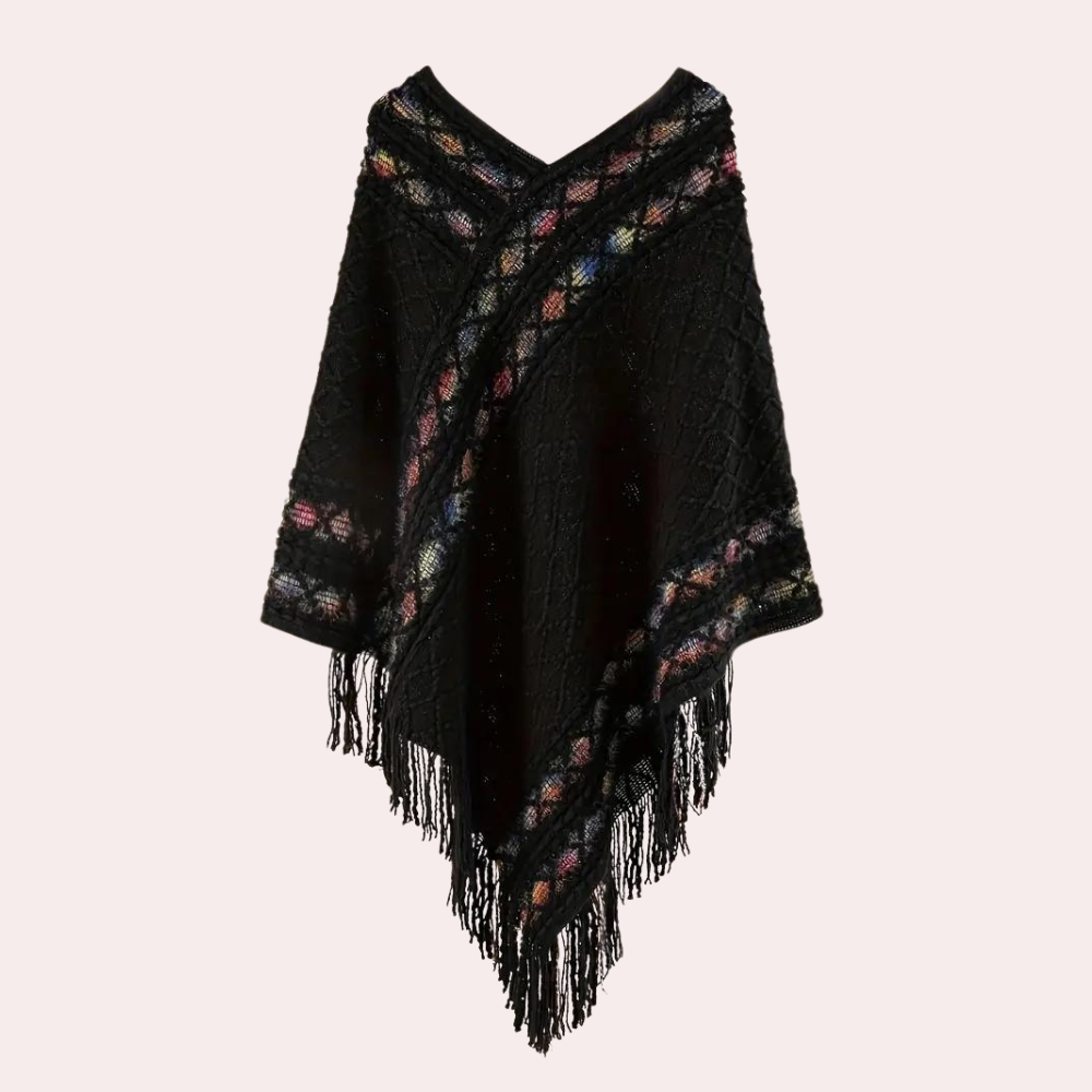 Zoi - Stylischer Boho Poncho für Frauen mit modischem V-Ausschnitt