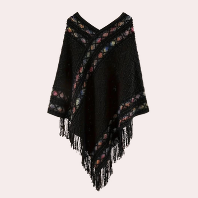 Zoi - Stylischer Boho Poncho für Frauen mit modischem V-Ausschnitt