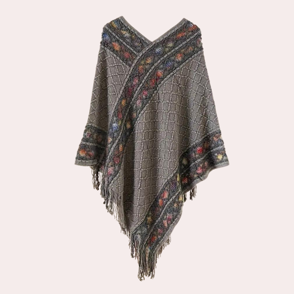 Zoi - Stylischer Boho Poncho für Frauen mit modischem V-Ausschnitt