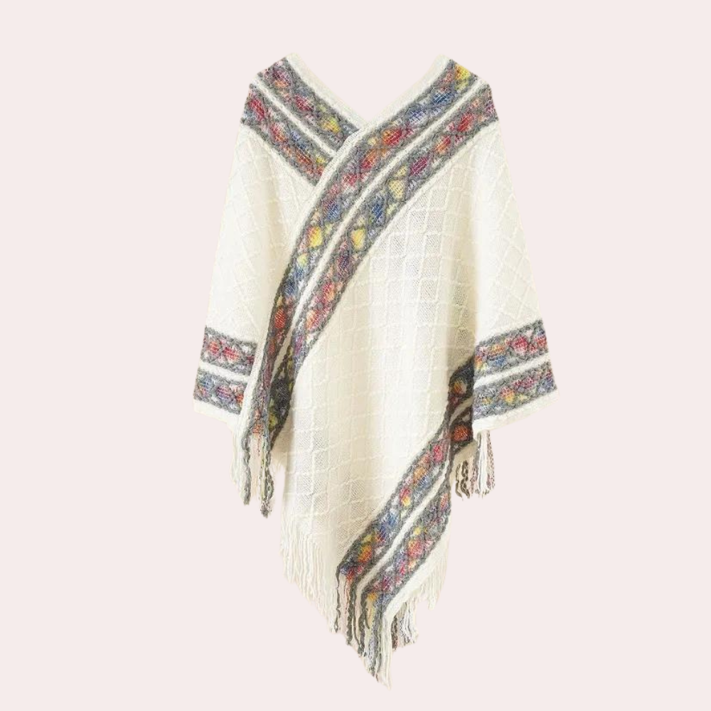 Zoi - Stylischer Boho Poncho für Frauen mit modischem V-Ausschnitt