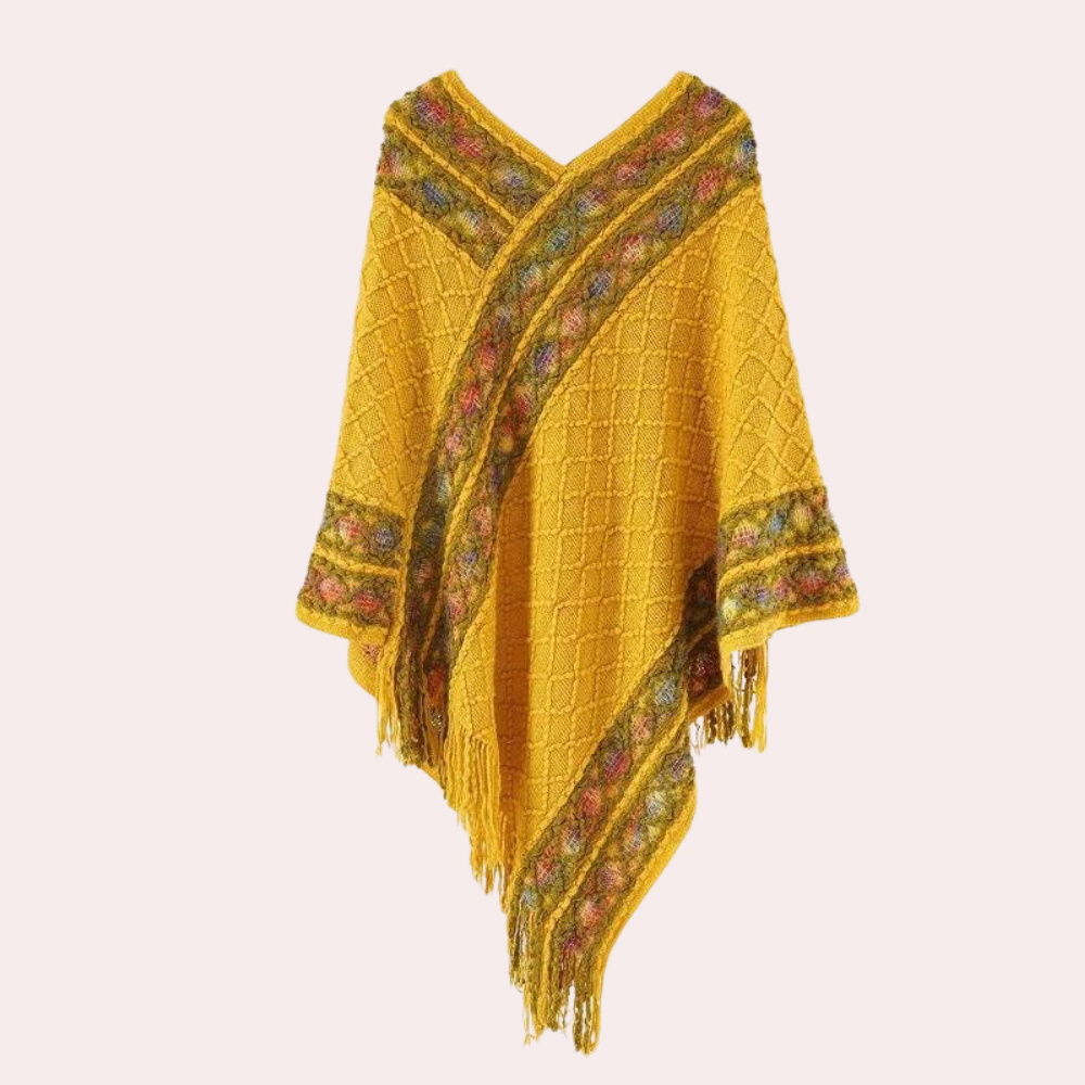 Zoi - Stylischer Boho Poncho für Frauen mit modischem V-Ausschnitt