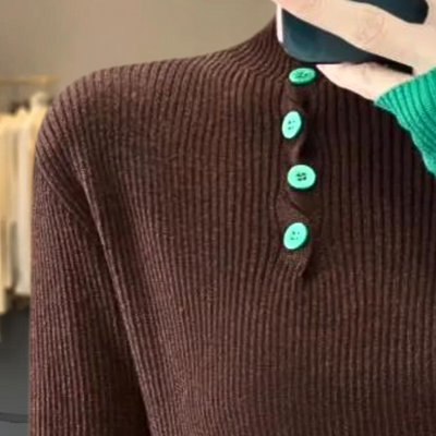 Rhea - Stylischer Damenpullover mit schickem hohen Kragen