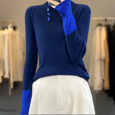 Rhea - Stylischer Damenpullover mit schickem hohen Kragen