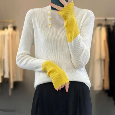 Rhea - Stylischer Damenpullover mit schickem hohen Kragen