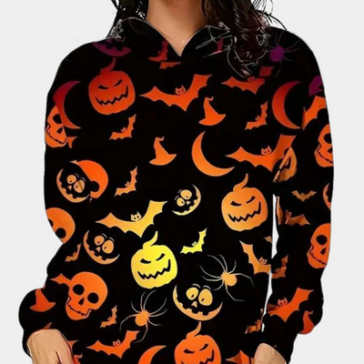 Zsusanna - Modischer Damen Halloween-Kapuzenpullover mit Kapuze