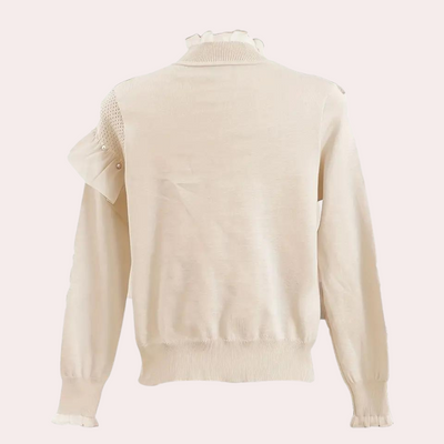 Zuleika - Schicker Damenpullover mit eleganten Perlen verziert