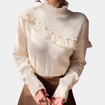 Zuleika - Schicker Damenpullover mit eleganten Perlen verziert