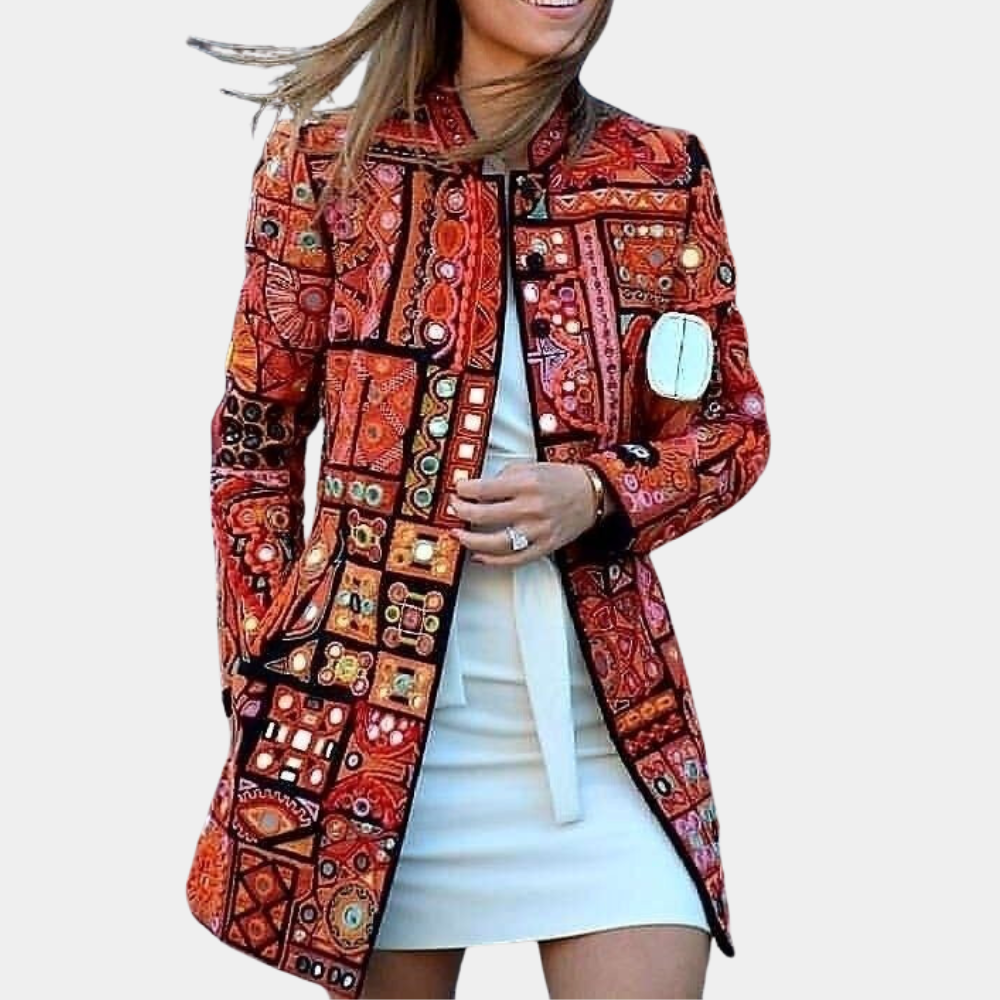 Zephyra - Elegante ethnische Damenstrickjacke für einen trendigen Look