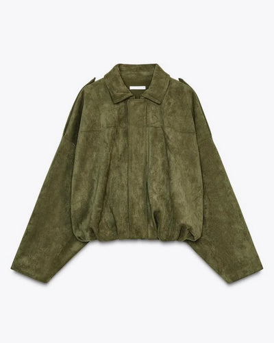 Oversized Damenjacke aus Suède – Stilvolle Jacke für jede Gelegenheit
