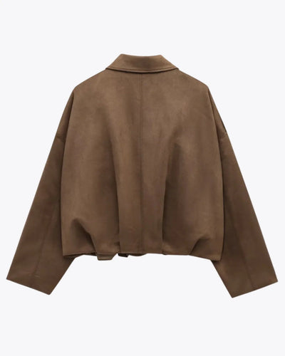 Oversized Damenjacke aus Suède – Stilvolle Jacke für jede Gelegenheit