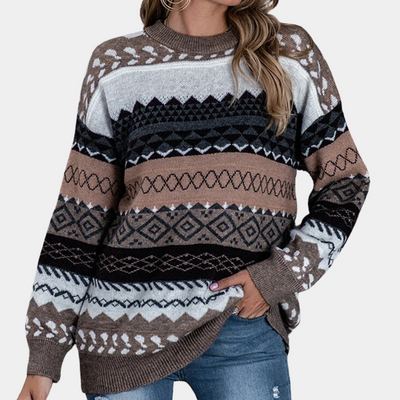 Gestreifter Damenpullover im Retro-Look - zeitlose Eleganz für Ihre Garderobe