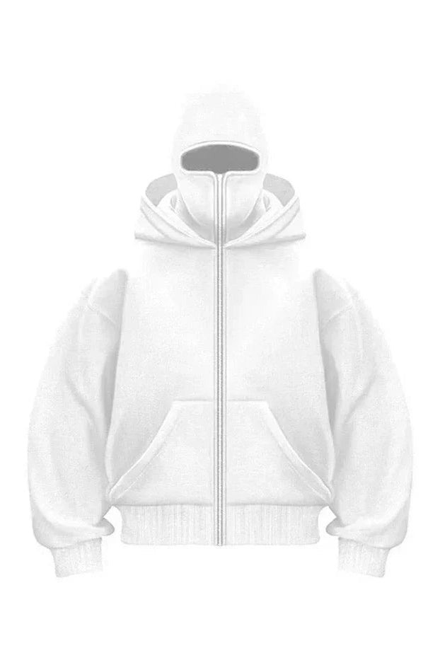 Mackenziel - Voller Reißverschluss Balaclava Kapuzenpulli