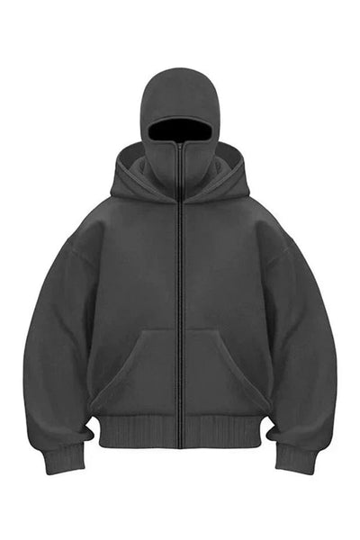 Mackenziel - Voller Reißverschluss Balaclava Kapuzenpulli