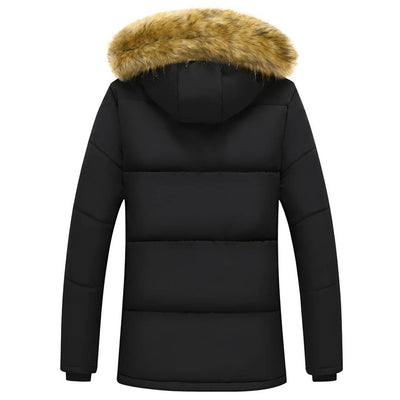 Stilvolle Herren-Parka-Jacke mit luxuriösem Pelzkragen von MICHAEL