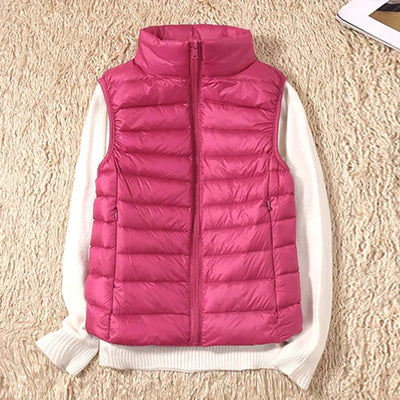Stylischer, ärmelloser, ultraleichter Damen-Bodywarmer mit luxuriöser Daunenfüllung