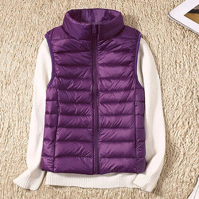 Stylischer, ärmelloser, ultraleichter Damen-Bodywarmer mit luxuriöser Daunenfüllung