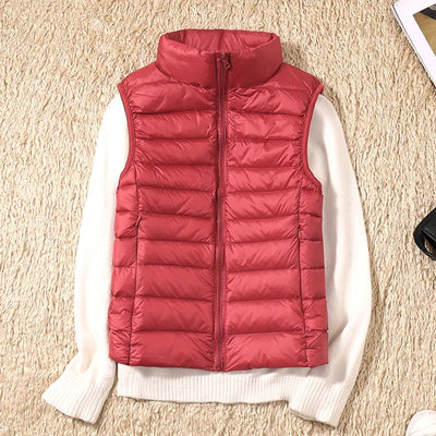 Stylischer, ärmelloser, ultraleichter Damen-Bodywarmer mit luxuriöser Daunenfüllung
