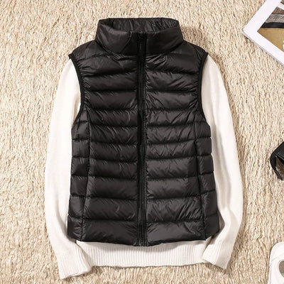 Stylischer, ärmelloser, ultraleichter Damen-Bodywarmer mit luxuriöser Daunenfüllung