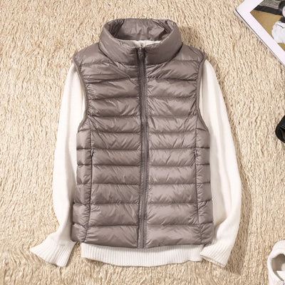Stylischer, ärmelloser, ultraleichter Damen-Bodywarmer mit luxuriöser Daunenfüllung