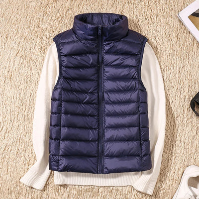 Stylischer, ärmelloser, ultraleichter Damen-Bodywarmer mit luxuriöser Daunenfüllung