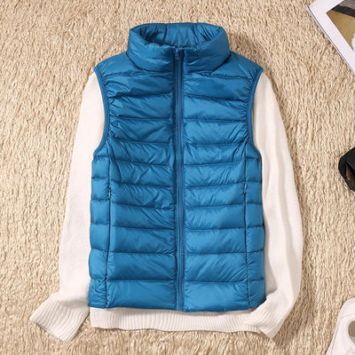 Stylischer, ärmelloser, ultraleichter Damen-Bodywarmer mit luxuriöser Daunenfüllung