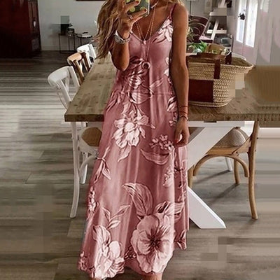 AINO - Elegantes Blumenkleid mit V-Ausschnitt für einen bezaubernden Look