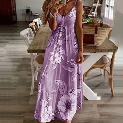 AINO - Elegantes Blumenkleid mit V-Ausschnitt für einen bezaubernden Look