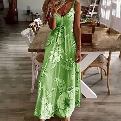 AINO - Elegantes Blumenkleid mit V-Ausschnitt für einen bezaubernden Look