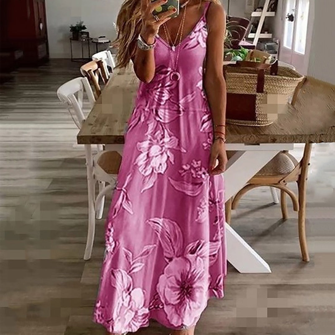 AINO - Elegantes Blumenkleid mit V-Ausschnitt für einen bezaubernden Look