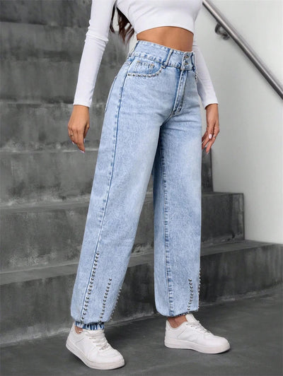 Friedel - Hohe Taille Denim Hose