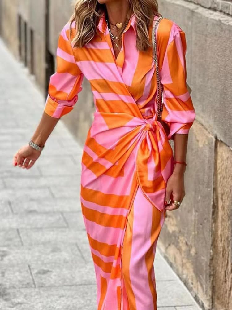 Lorena - Wickeln Drucken Kleid