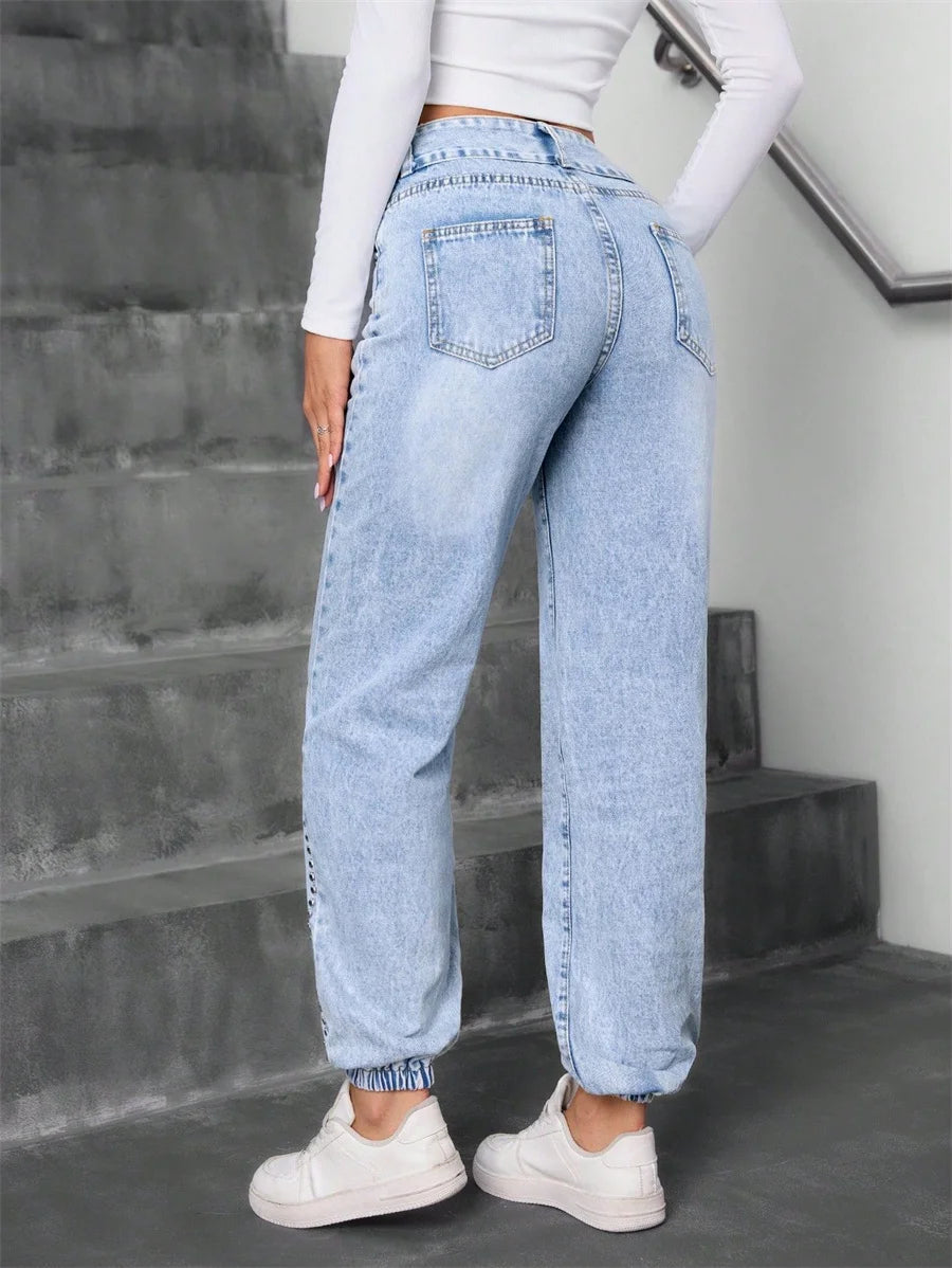 Friedel - Hohe Taille Denim Hose