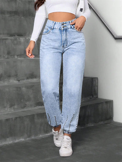 Friedel - Hohe Taille Denim Hose