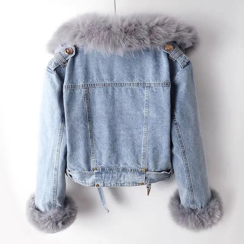 Hilde - Schlank Passform Denim Mit Pelzfütterung