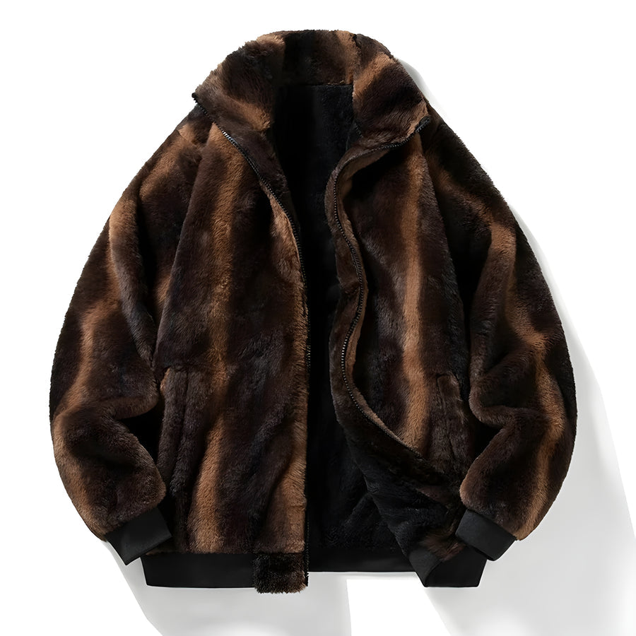 Nevin – Retro Bomberjacke aus Kunstpelz