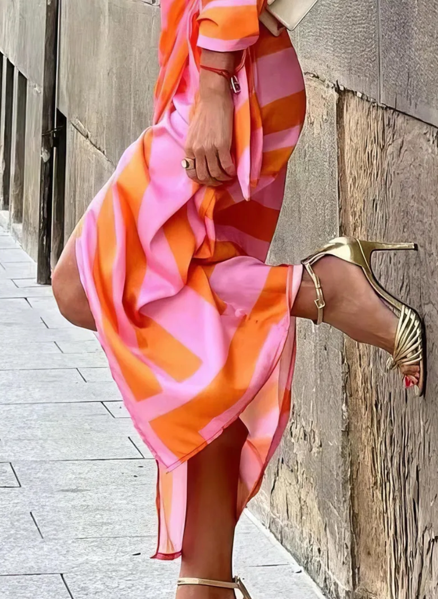 Lorena - Wickeln Drucken Kleid