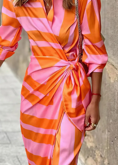 Lorena - Wickeln Drucken Kleid
