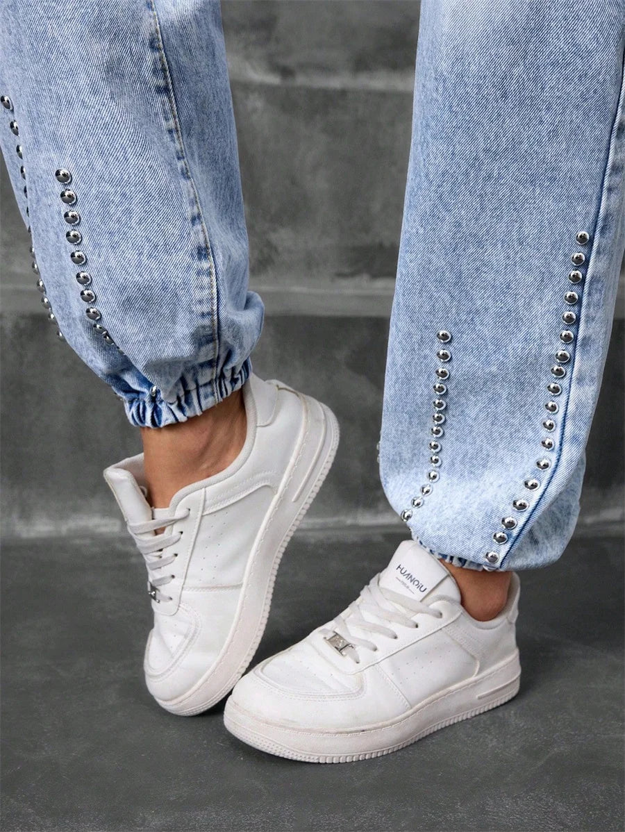 Friedel - Hohe Taille Denim Hose