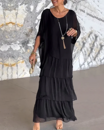 Leona - Lockeres Maxikleid Mit Rundhalsausschnitt